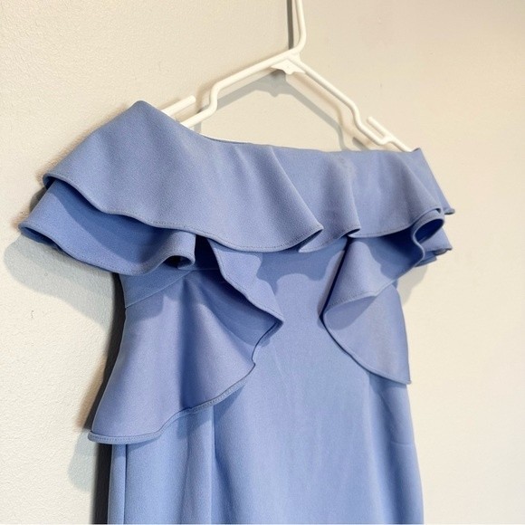 Alexia Admor Lia Ruffle Strapless Sheath Dress, Baby Blue, Size 2 - Picture 3 of 9